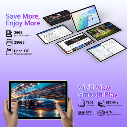 Tablet Android 16, Con accesorios, 11" 2026, Procesador T606 (DETALLE)