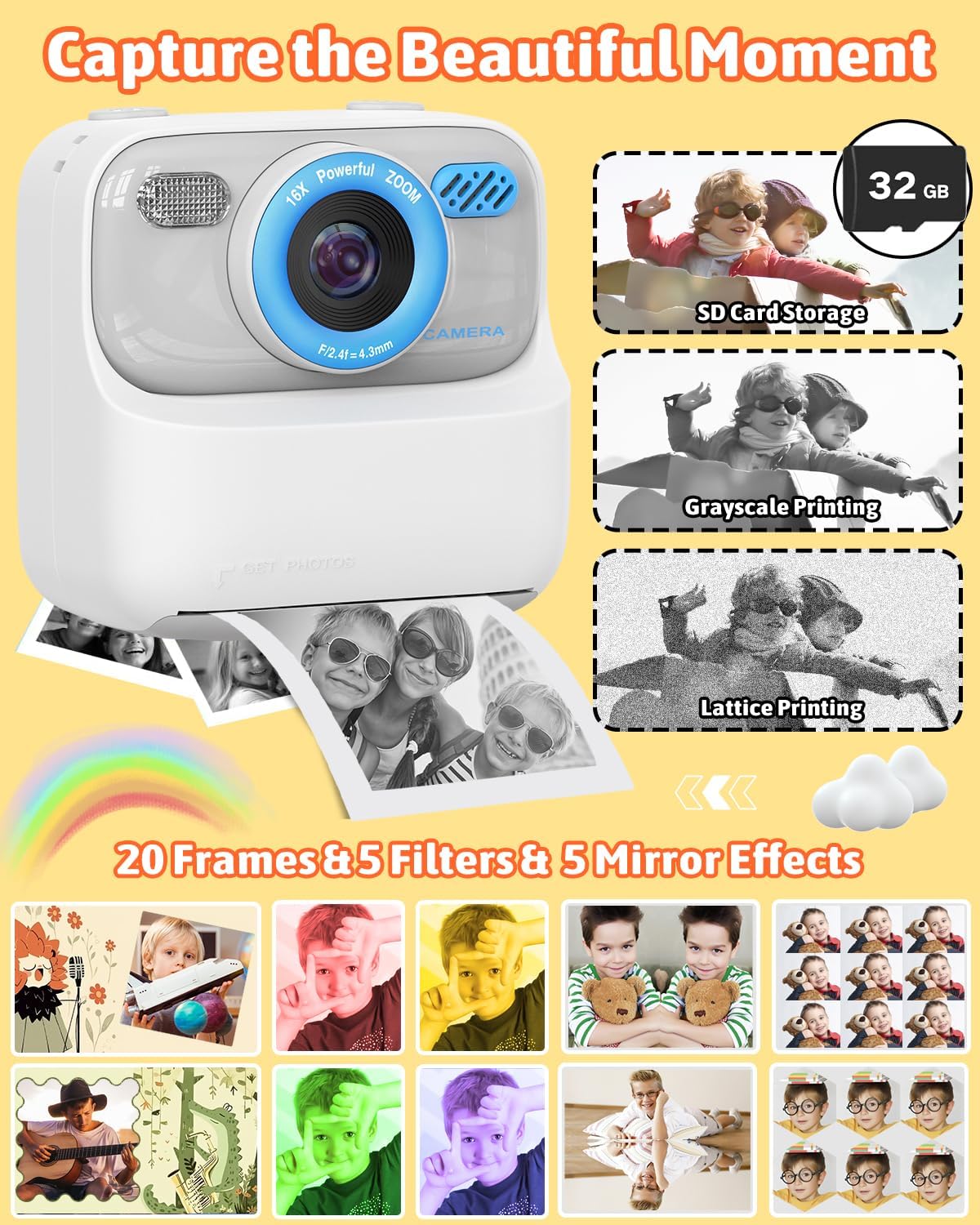 Cámara digital Mgaolo para niños con impresión instantánea (USADO).