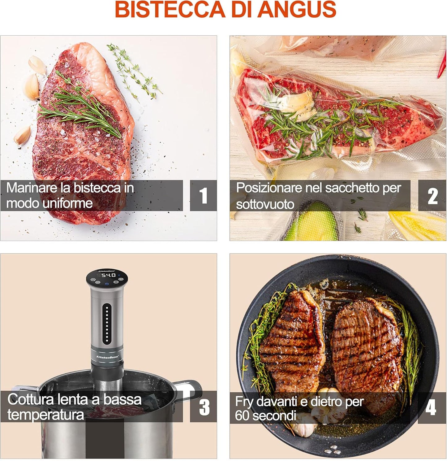 Sous Vide Roner Cocina con Baja Temperatura KitchenBoss . COCCION