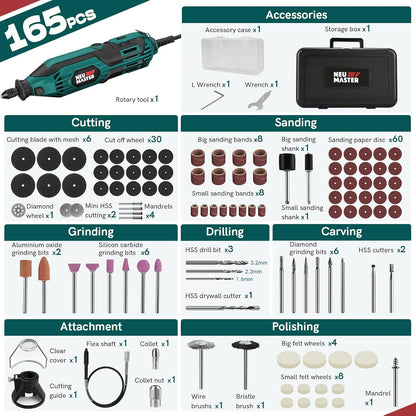 NEU MASTER Kit de herramientas rotativas de 180 W,  32000r/MIN