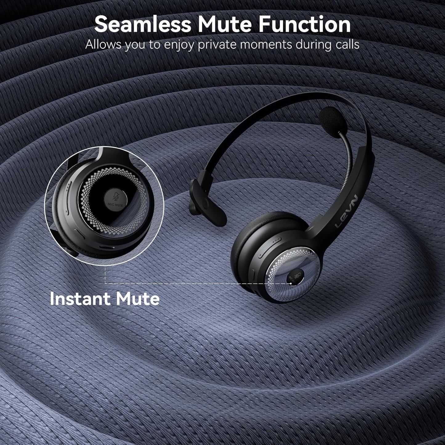 LEVN, Auriculares Bluetooth 5.0, con microfono, Bluetooth.