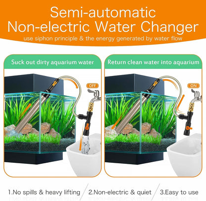 Hygger Kit de cambio de agua para acuario, limpiador semiautomático.