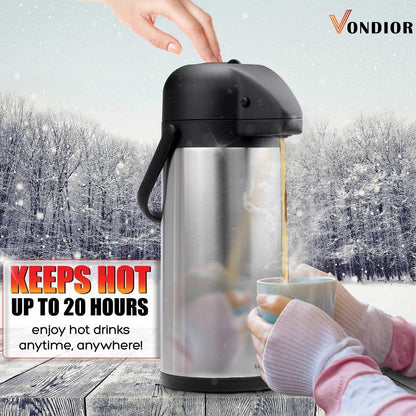 Dispensador de café con bomba de aire, para agua fría/caliente, 102 OZ
