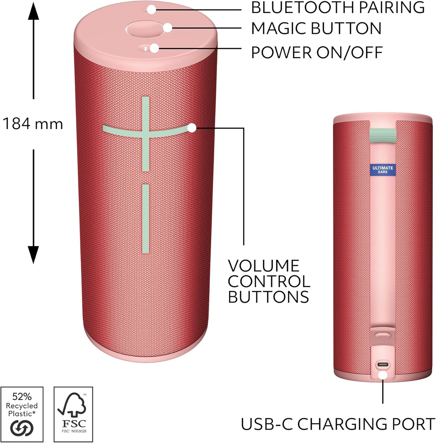 Altavoz Bluetooth portátil Impermeable, Ultimate Ears Boom 4,  Son. Env.