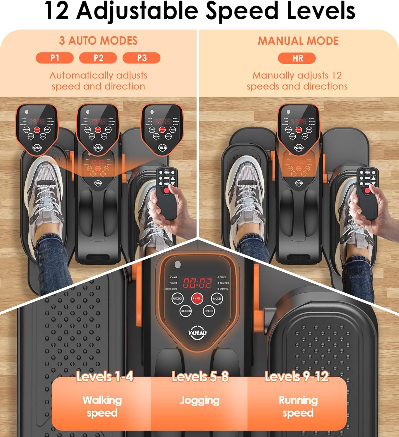 Máquina elíptica YOLID  para debajo del computadora, para uso en el hogar.