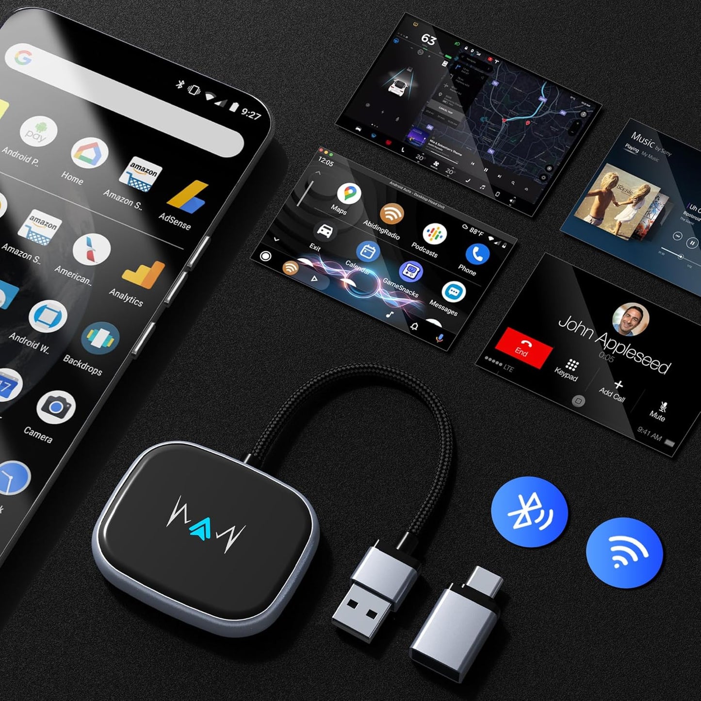 Adaptador automático inalámbrico para Android BY969C