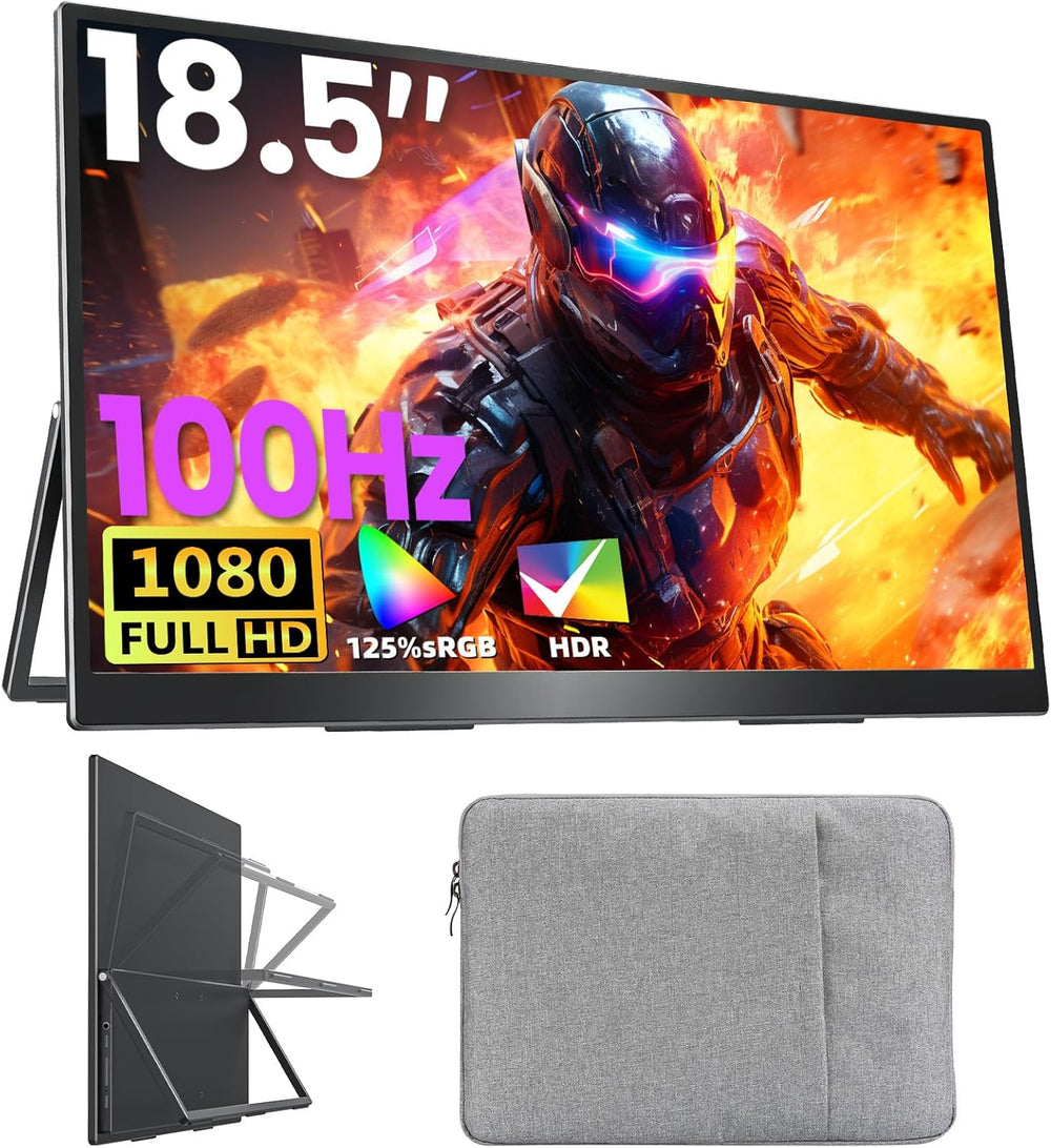 Monitor portátil Upperizon de 18,5", 1080P FHD, con soporte, VESA.