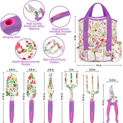 Kit Jardinería Floral Con Guantes Y Organizador, Juego de 83 PZA