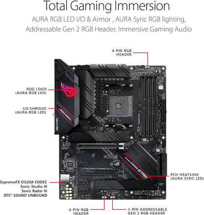 Tarjeta Madre ASUS ROG  Strix B550-F, WiFi 6E, Enchufe AM4, RGB.