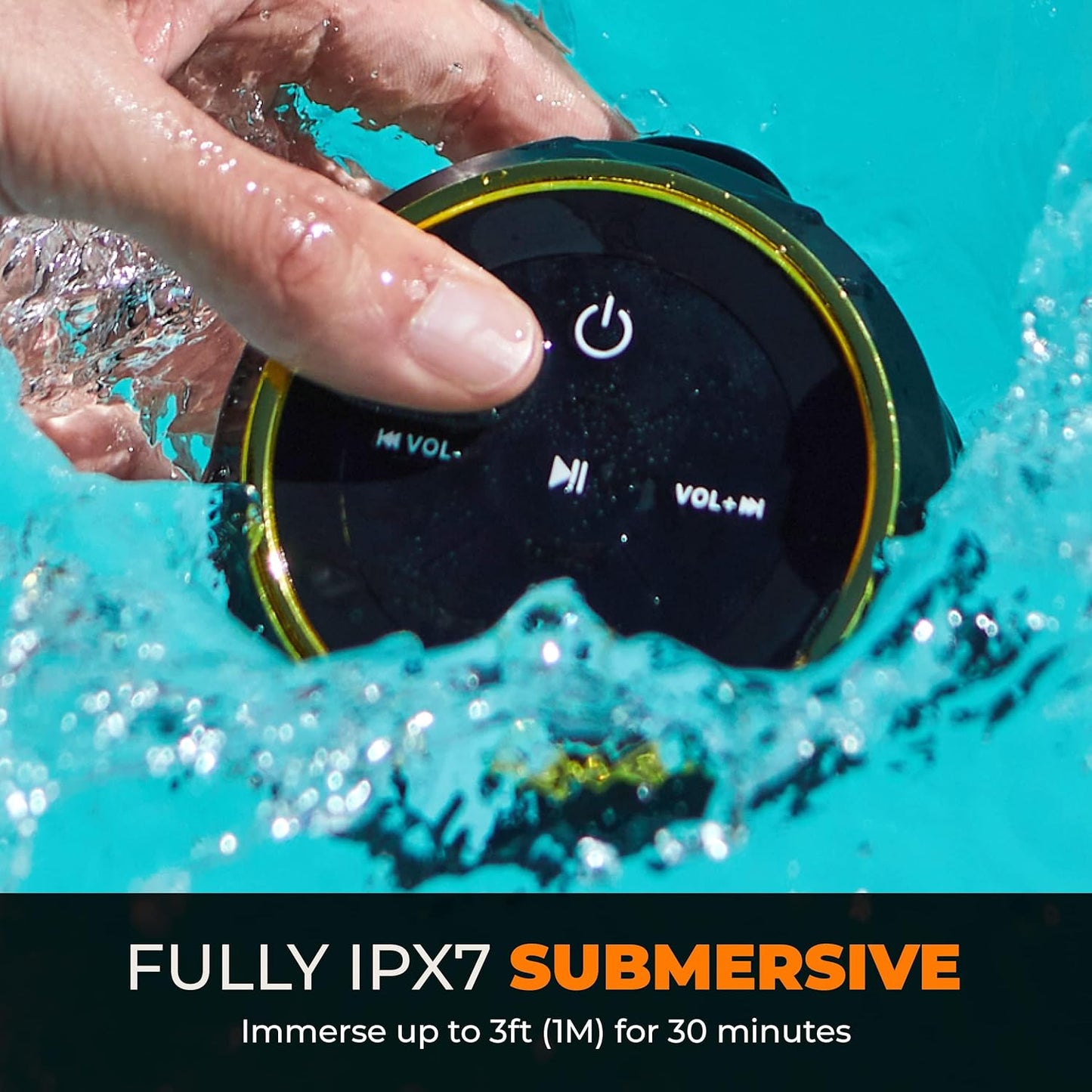 iFox Bocina de Ducha portátil Bluetooth, Impermeable, Negro.
