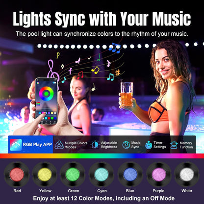 Luz LED de 1.5 pulgadas, para piscina, RGB, sin bordes.(USADA).
