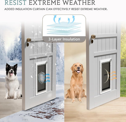 Eillion Puerta Para Mascotas Grande L Con Marco De Aluminio