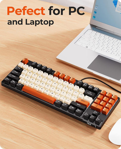 havit Teclado mecánico con cable y teclado compacto.