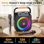 Máquina de karaoke Bluetooth JYX T26-T, Con 2 micrófonos inalámbricos.