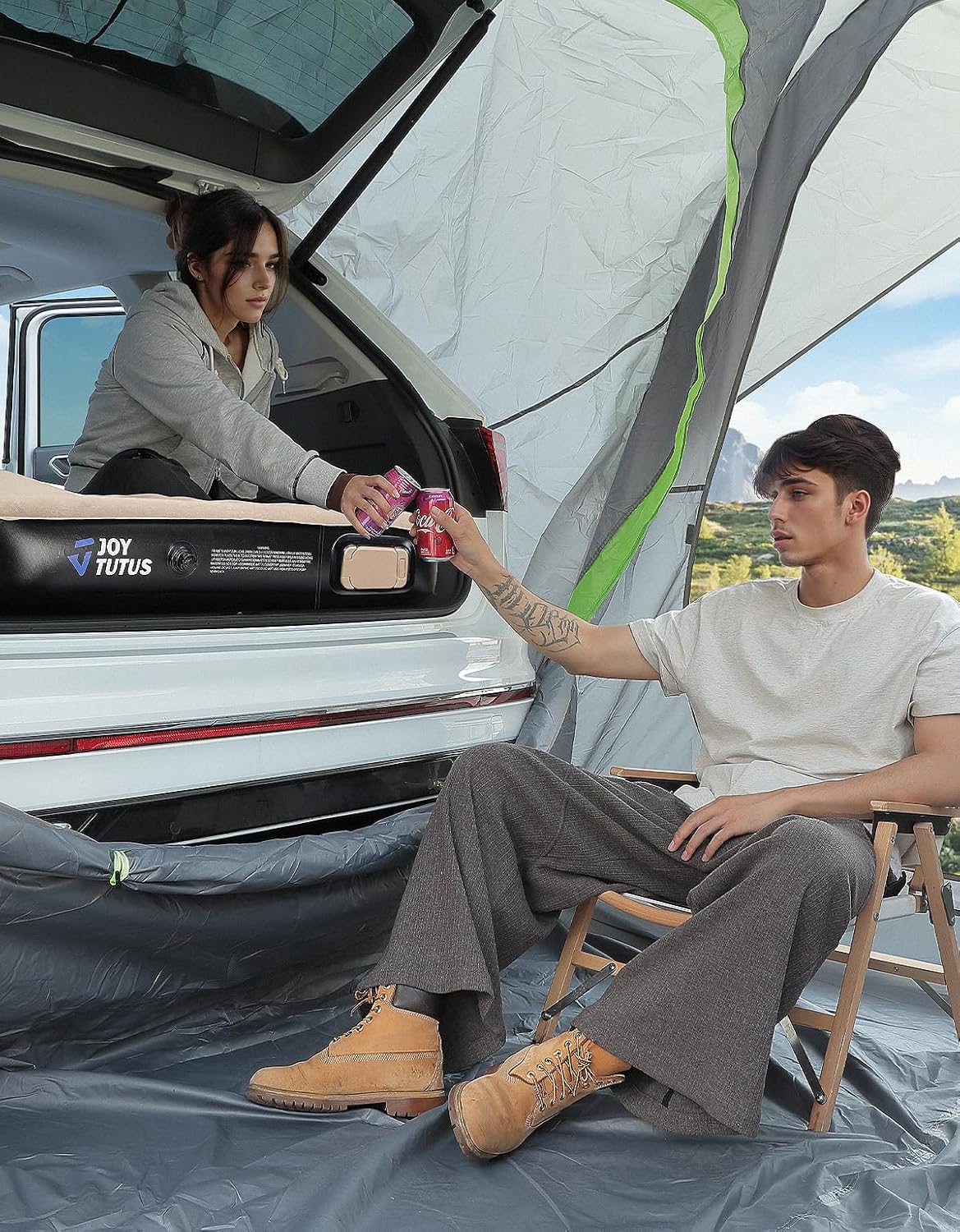 JOYTUTUS - Colchón inflable para SUV,cama de camping con bomba de aire.