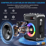 Bocina Karaoke JYX-S55 Bluetooth con 2 Micrófonos y Luces LED