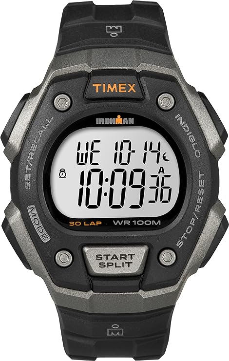 Reloj TIMEX Ironman, Negro con gris, Unisex 34MM.
