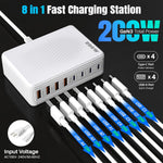Cargador USB 8 Puertos Carga Rápida Estación Multi USB
