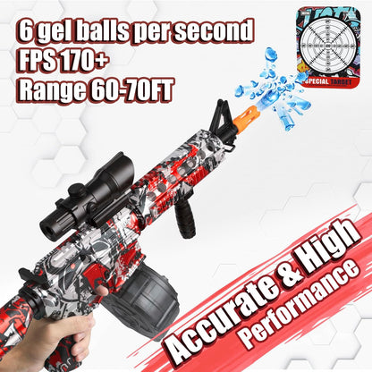 Juguete pistola M4A1 de bolas de gel con gafas con tambor