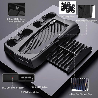 Base de carga para PS5 con ventilador de succión (USADO).