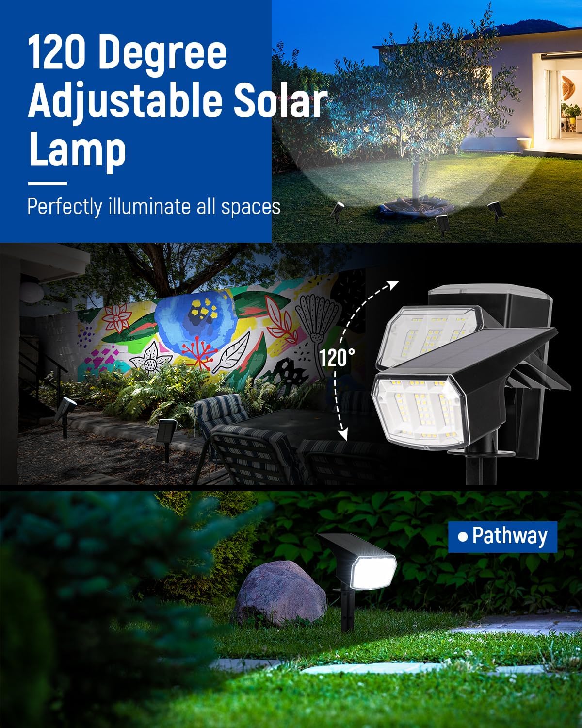 Paquete de 10 luces solares de exterior impermeables, IP65.