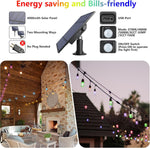 Cadena de luces solares RGB de 48FT, para exteriores, impermeable.