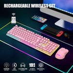 Combo de teclado, mouse inalámbricos p/juegos, Redthunder.