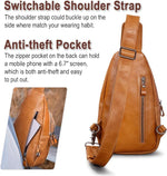 Bolso Bandolera De Piel Genuina Cruzado Antirrobo