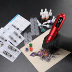 Kit de 2 Máquinas De Tatuaje, 20 Agujas, con suministros.