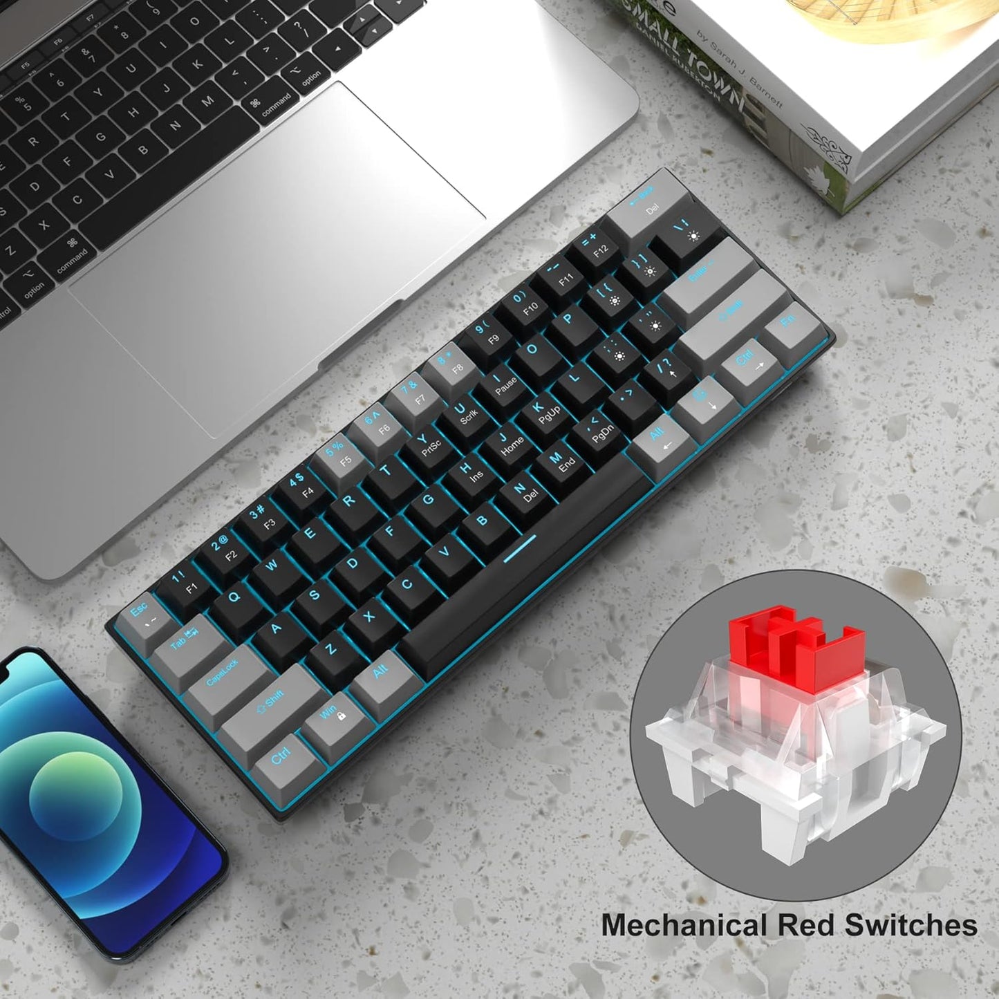 MageGee Teclado mecánico 60%, teclado para juegos.