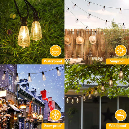 Guirnalda de luces LED para exteriores, Brightever, 100FT, imperm.