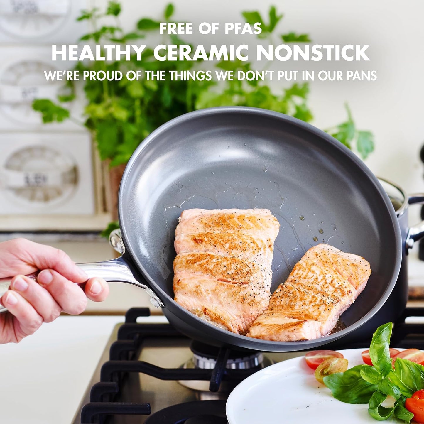 Juego de sartenes de cocina antiadherentes, 12 piezas, (DETALLE).