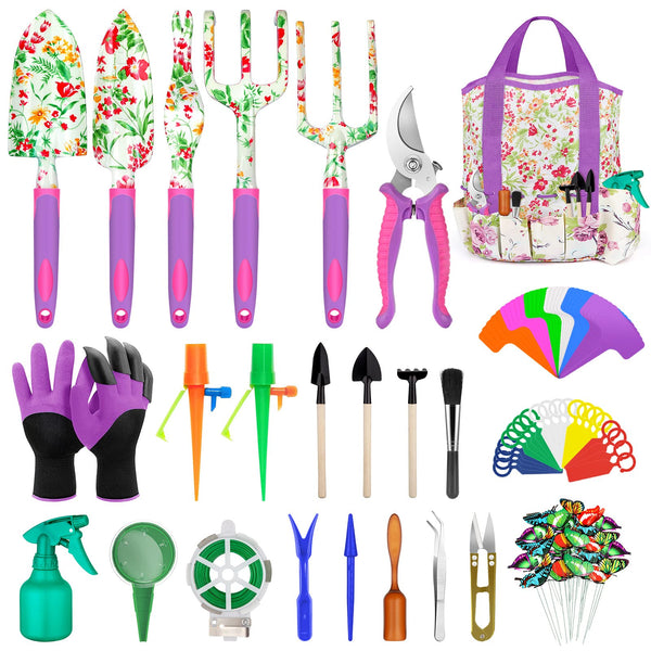 Kit Jardinería Floral Con Guantes Y Organizador, Juego de 83 PZA