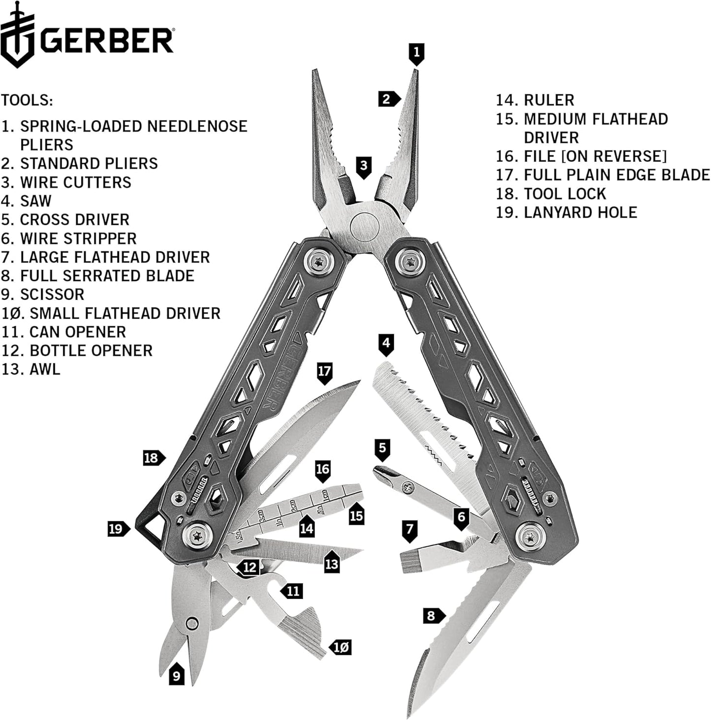 Gerber Truss, Herramienta Multiusos, Navaja C/estuche.