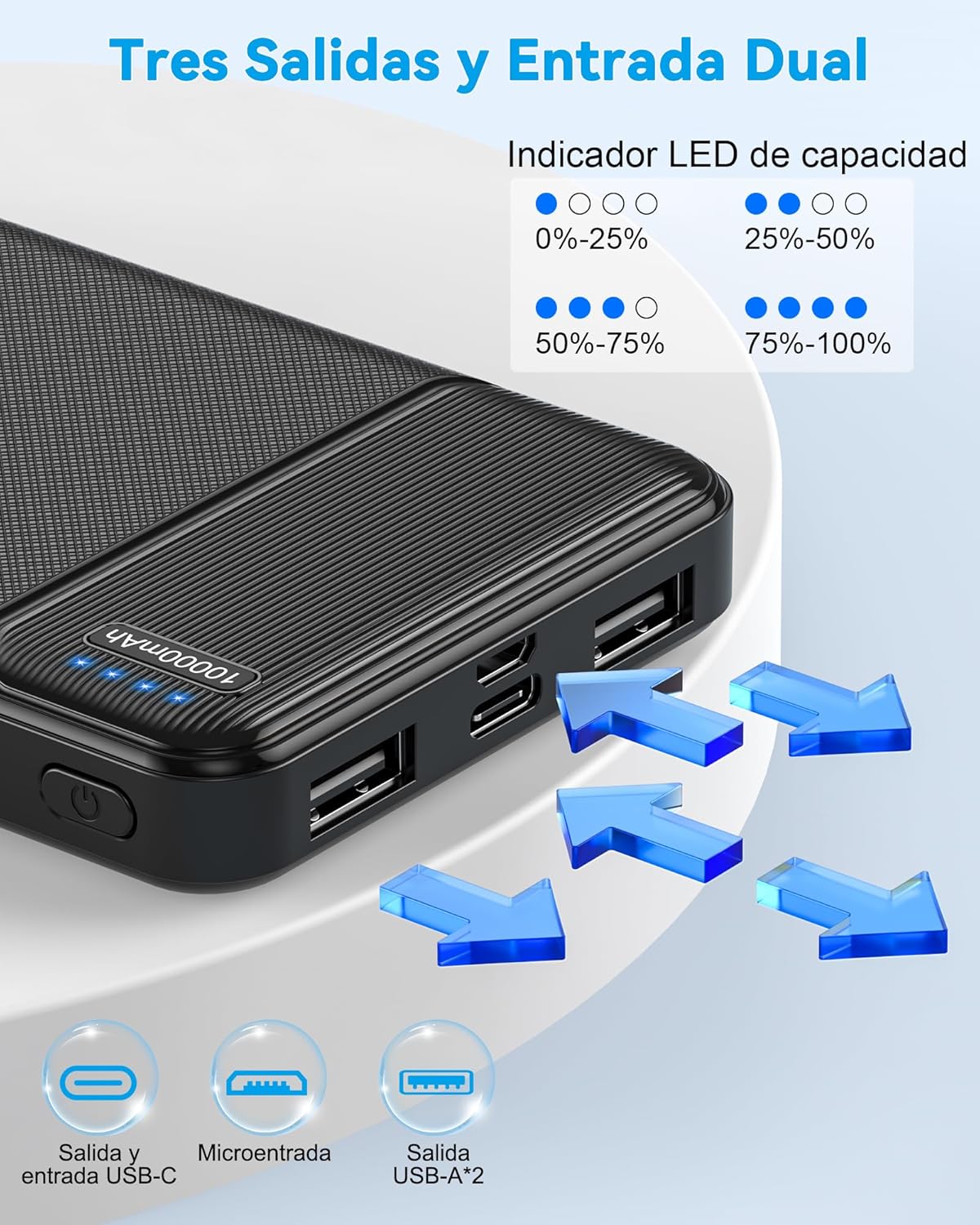 Bateria portatil de 10000mAh (2-pack) - AsperX