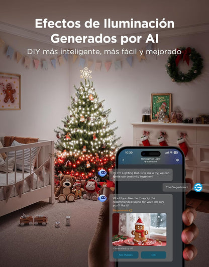 Cadena de Luces Navideñas Govee H6871, RGBWIC 30M, 140 Modos