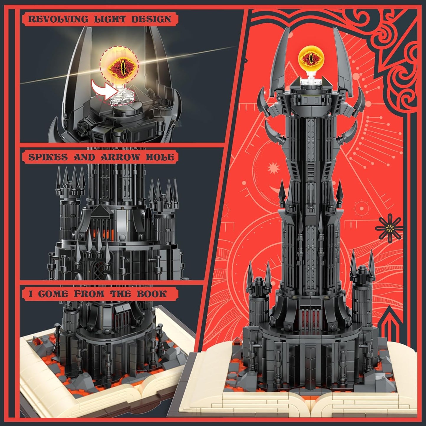 Juego de construcción de torre oscura del rey de los anillos mágicos 969 PCS