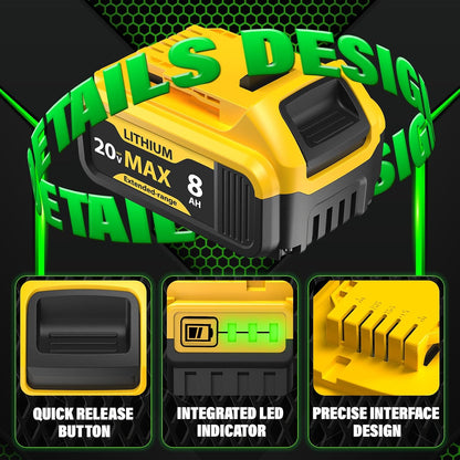 Batería de repuesto Yayetur, compatible con Dewalt, 20V Max 8000 mAh