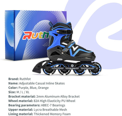 Patines En Línea Ajustables Con Luces LED TALLA XL 26CM