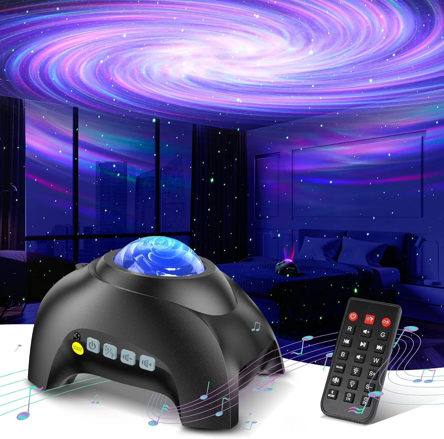 Proyector luces nocturnas Galaxia Aurora altavoz Bluetooth
