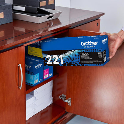 Cartucho de Tóner Brother Tn-221BK, negro, 2500 Páginas.