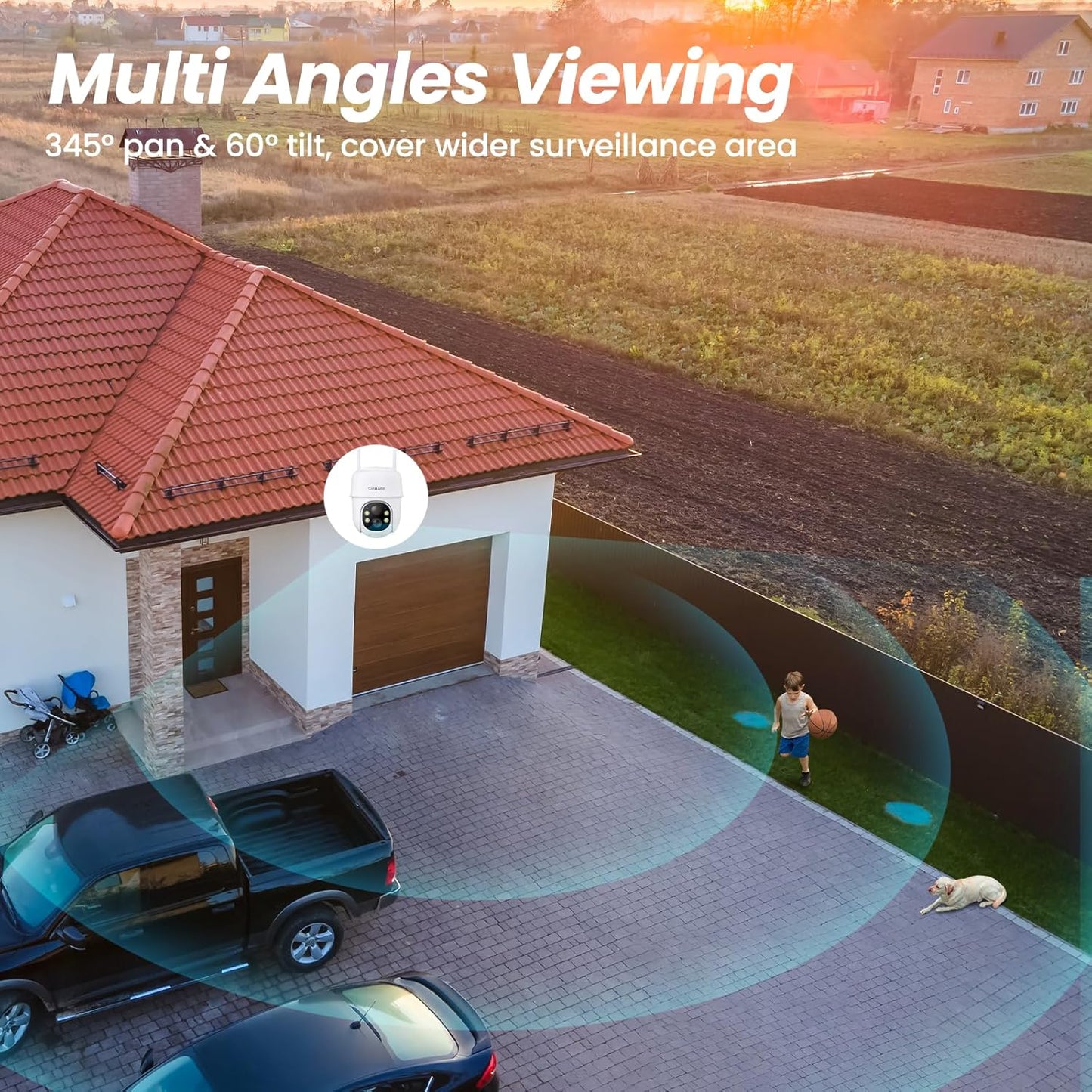 Cámaras de seguridad inalámbricas para exteriores, CINNADO.