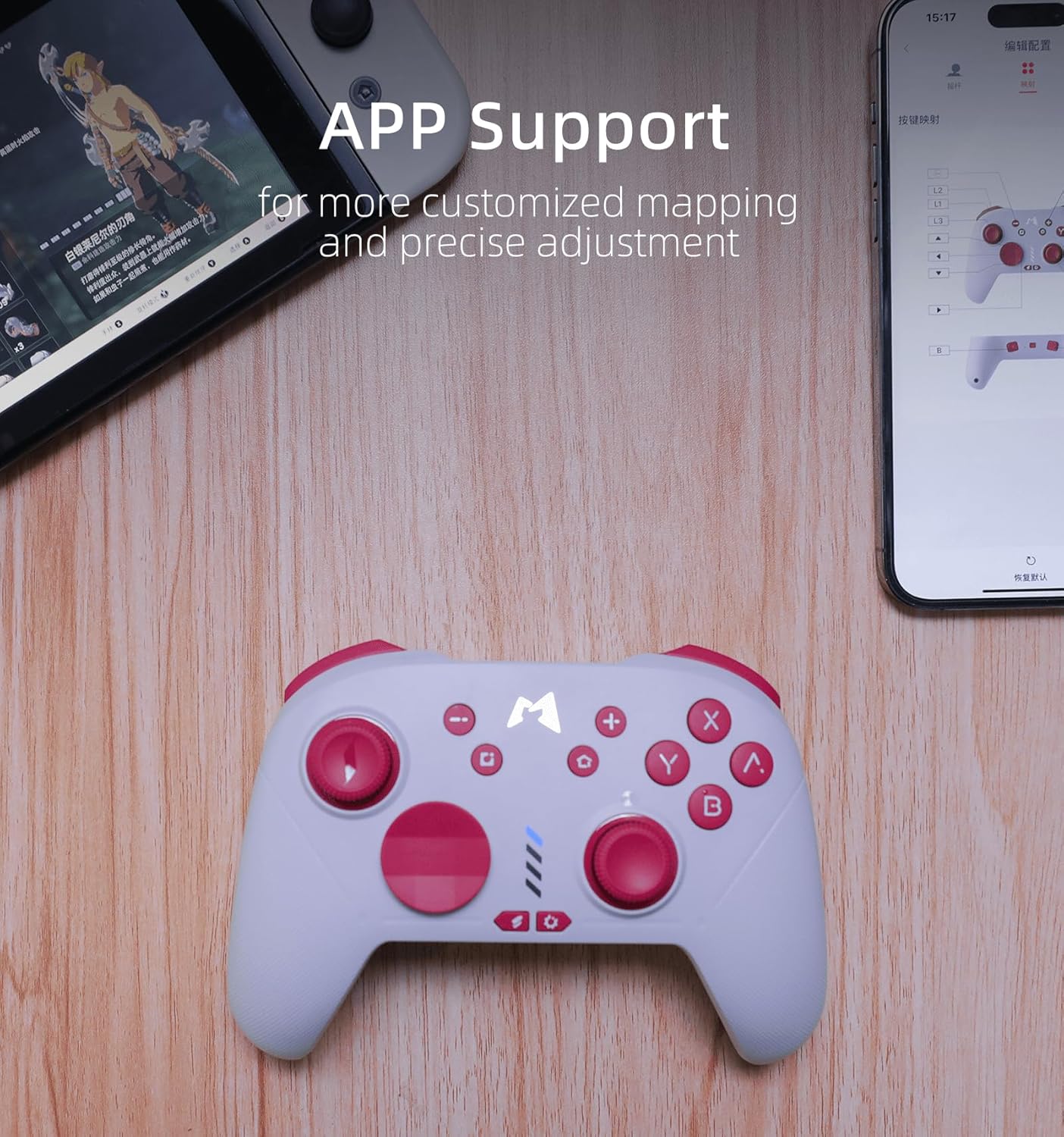 Mando inalámbrico MOBAPAD Hall Effect Drift-Proof para Switch Pro/Lite/OLED