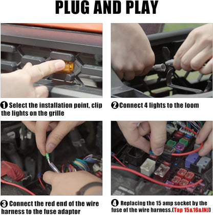 Luces LED para parrilla Toyota Tacoma, Seven Sparta 4pcs.