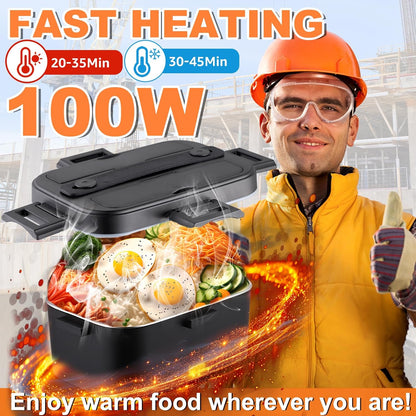 Lonchera eléctrica Nifogo, 2 recipientes 1.8lt, acero inoxidable, 100w