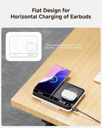 Cargador Inalámbrico Dual para telefonos, earbuds Y reloj.