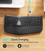 Nulea RT07B - Teclado Ergonómico Inalámbrico.(USADO)