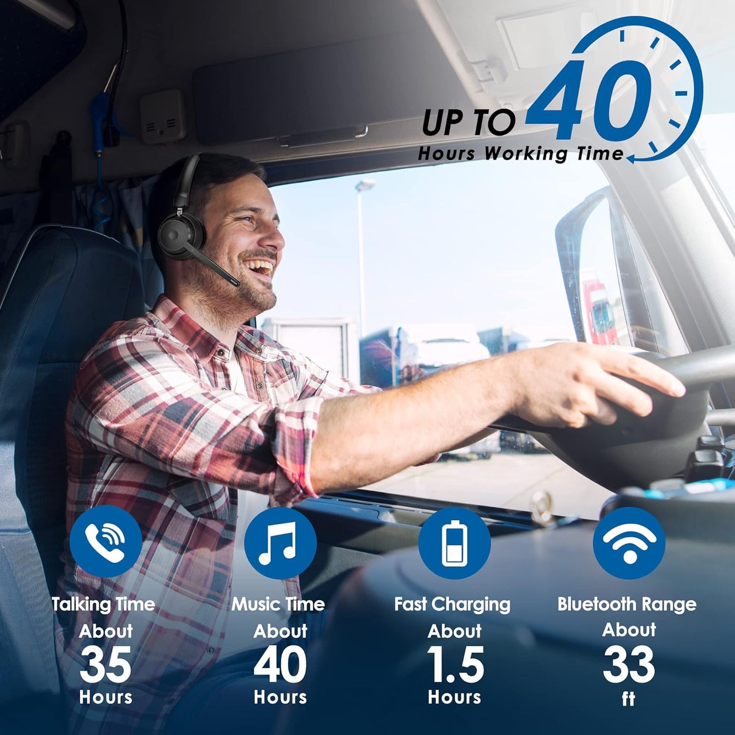 Mopchnic Auriculares Bluetooth, inalámbricos, con micrófono.