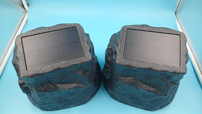 Altavoces solares con forma de roca para exteriores, LED- IP44 (DETALLE)