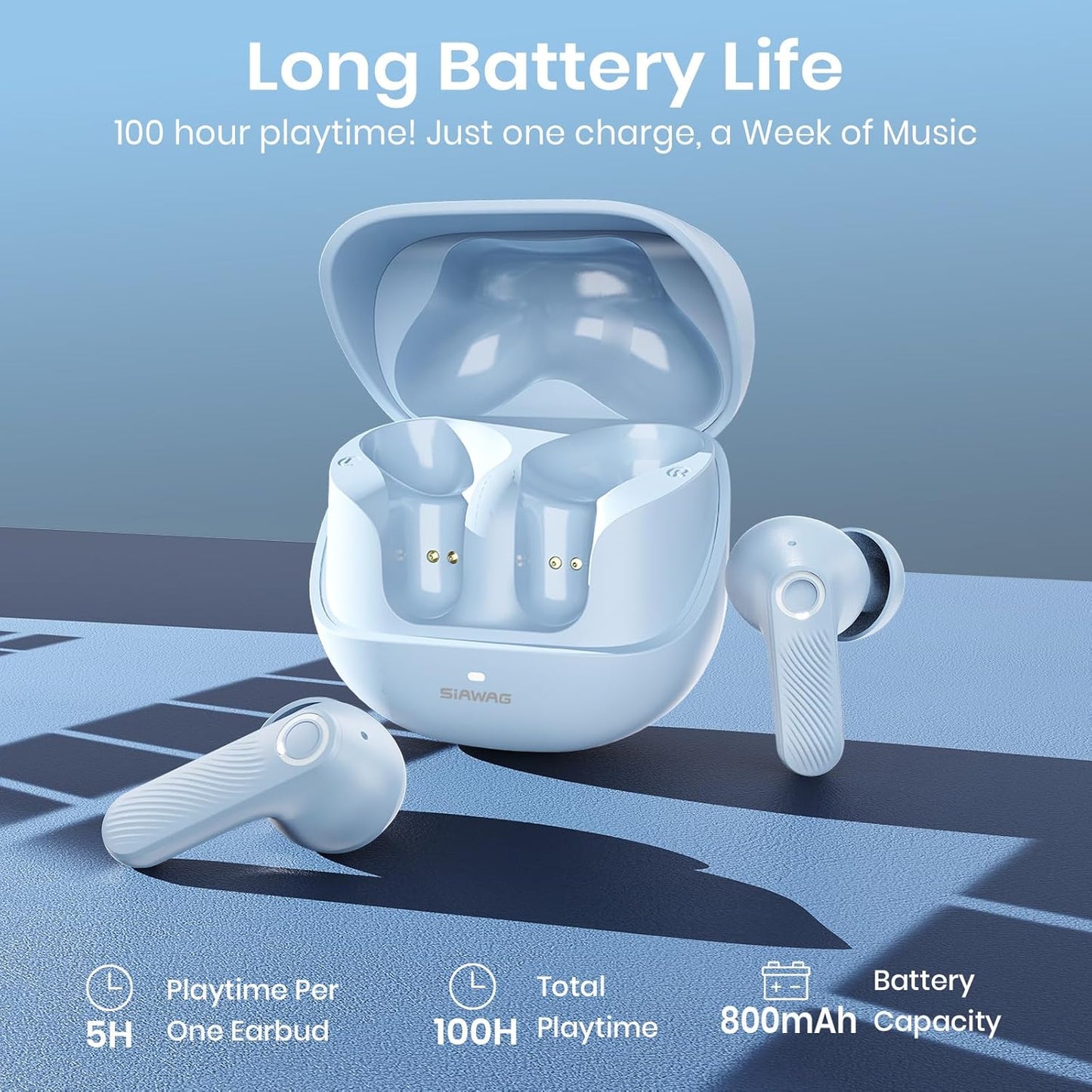 Auriculares inalámbricos, intrauditivos, Bluetooth 5.4. Siawag.